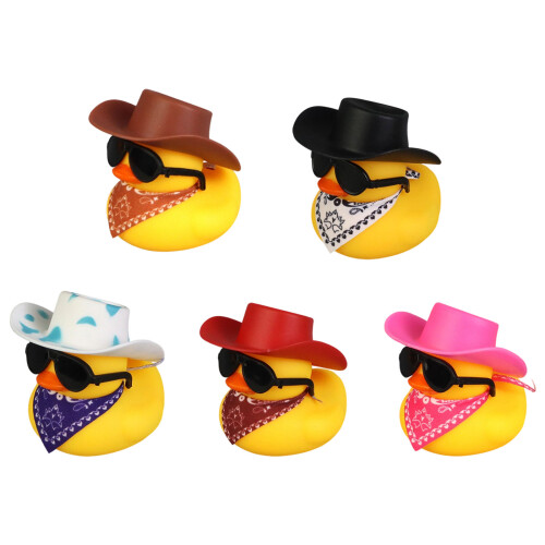 Child Friendly Floating Duck Toy with Hat Pool Bath Time-Red 1
