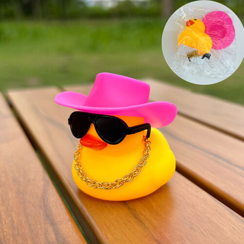 Child Friendly Floating Duck Toy with Hat Pool Bath Time-Red 2