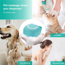 Dog Silicone Rubber Bathing Brush Pet Massage Shampoo Dispenser Brushes for Dogs and Cats Shower Grooming - -Green