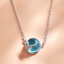Zeemeermin Schuimketting Blauwe Zeemeermin Ketting Sleutelbeenketting Koreaanse Korte Sleutelbeenketting Eenvoudig Temperament