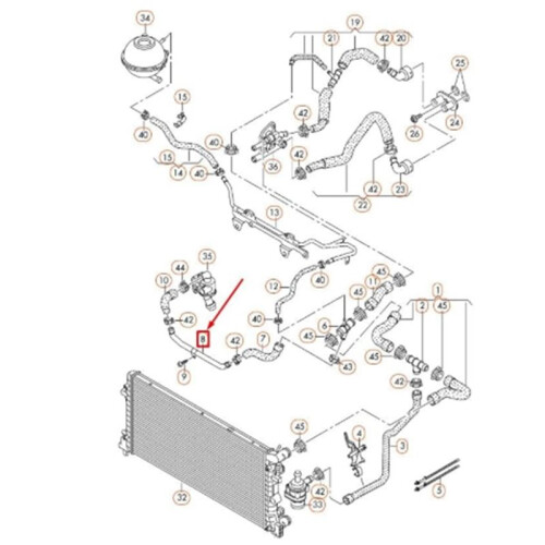 Cooling Pipe 06F121065J for  TT,  , . 1