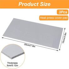 3 Pcs Silicone Heat Press Mat Pad, Double Sided Use, 1/8" X 4" X 8", High Temp Resistance for HTV Projects