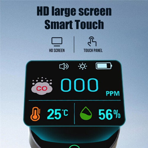 Carbon Monoxide Detector Touch Button Environmental Monitoring Magnetic Mounting 1000mAh Tools 1