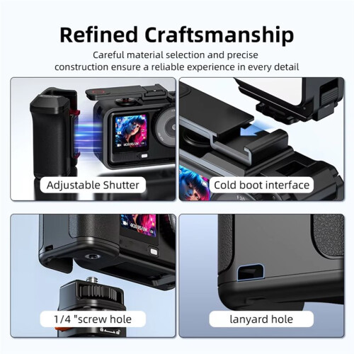 Quick-Release Street Photography Handle Set for  Osmo Action 6 Action Camera Border Accessories