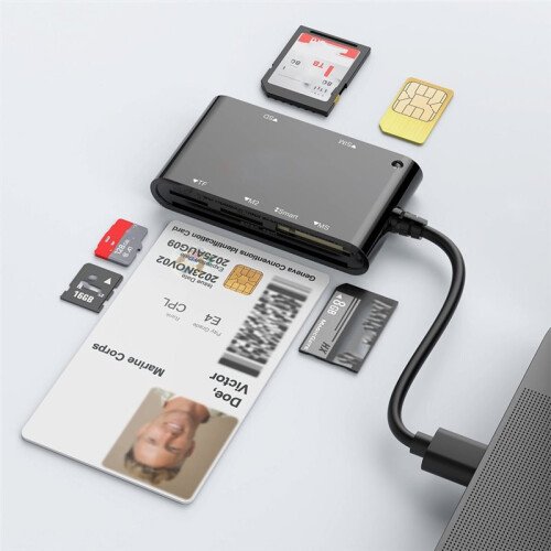 6 in 1  Multi-Function Card Reader USB/Type-C to /MS/M2/TF/SIM/ Reader for PC Laptop Data Transfer 2