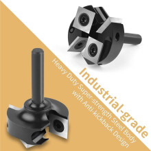 Spoilboard Surfacing Router Bit 1/4" Shank 1-3/8" Cut Dia 2+2 Flutes Insert Carbide Wood Planer Bit