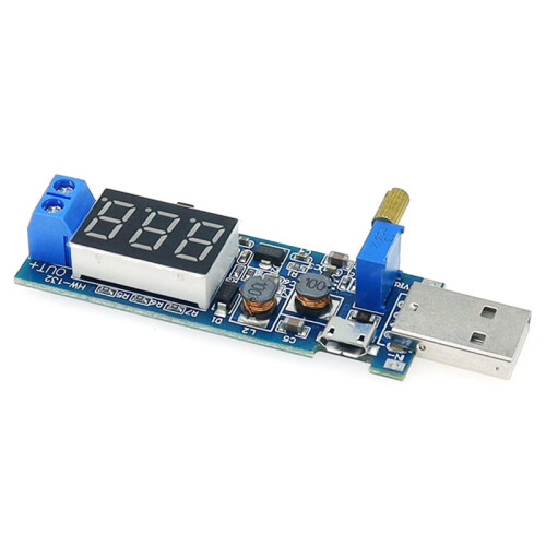 Micro Adjustable Power Boost Buck Converter USB Step /Down Power Supply Module  5V to DC1.2V-24V Adjustable Output A 2