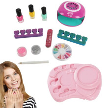 Kids Nail Polish Set Girls Nail Set with Nail Dryer Nail Art Kit for Kit Girl Pretend Makeup Toys