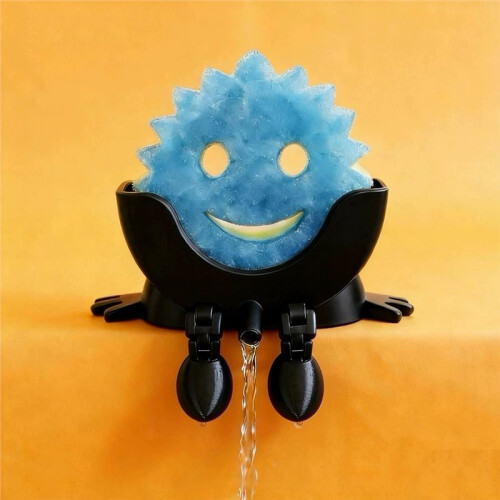 Smile Dish Scrubber Drain Rack Home Kitchen Use  Scrubber Sponge Storage Box Convenient Storage 1