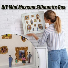 DIY Museum Silhouette Box Memory Display with Figurines Frames with Light for Anniversary Wedding Gift White