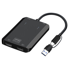 USB 3.0 USB C to Dual HDTV Splitter Extended Display Adapter for Dual Screen Mirroring/Extension