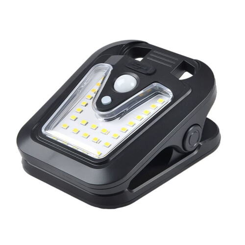 Lâmpada Solar com Clipe para Uso Externo, Camping e Uso Doméstico, com Sensor de Presença, À Prova D'Água.