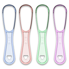 Tongue Scraper Set 4 Pack Reusable Metal Tongue Cleaner for Adults and Children Fresh Breath Care