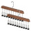 2PCS Closet Organizer with 10 Clips - Space Saving, Multi-Purpose, Durable-Wood Design, Ideal for Small Spaces A 1