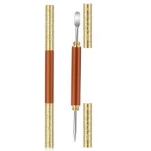 2pcs Dual- Latte Art Pen, Stainless Steel with Wood Handle for Home, Cafe, and Travel Use