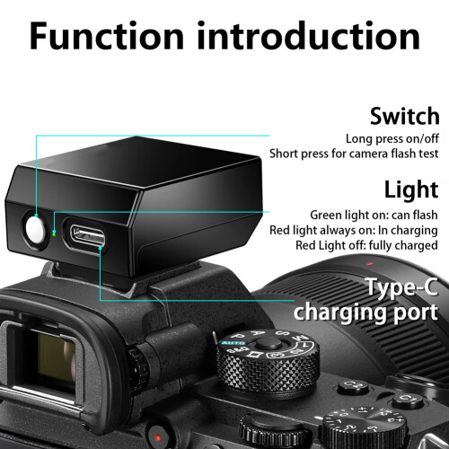F1S  Universal Camera Flash Speedlite for      GR3X TTL Fill Light Photography Flash Black 2