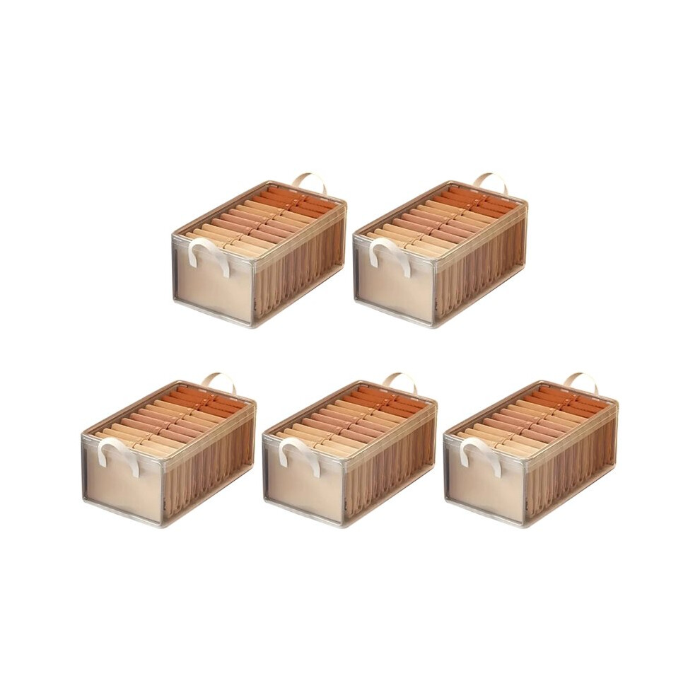 Saudism 5-Pack Foldable Storage Boxes Waterproof Pvc Clothes Organizer Stackable T-Shirt And Pant Storage Bags For Home Wardrobe
