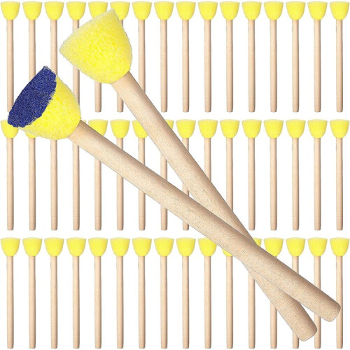 Conjunto de 200 Esponjas de Espuma Redondas de 0,6 Polegadas com Pincéis para Estêncil, Ferramentas de Pintura para Artesanato.