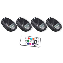 Lumière Stroboscopique RGB Solaire pour Toit de Voiture avec Télécommande, Éclairage Intérieur Étanche pour Voiture, 8 Couleurs, Lumières