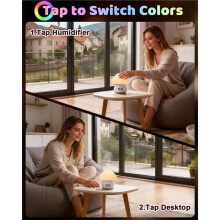 Mushroom Humidifier Lamp with 8 RGB Colors Lights,Rechargeable ,with Two Spray Modes,Touch Night Light