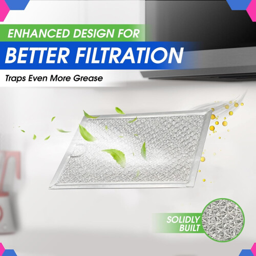 4pcs Microwave Filter Replacement for 5303319568  Microwave Filter - Aluminum Mesh Grease Screen 2