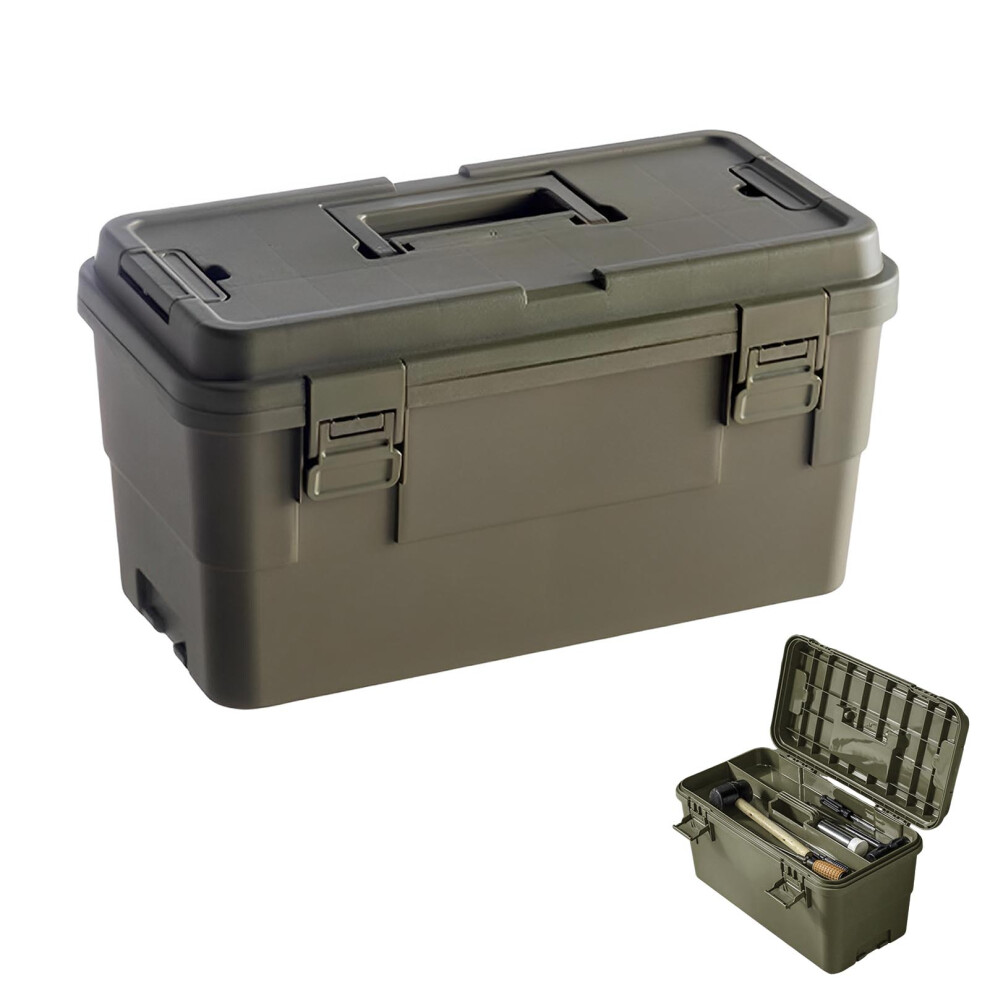 (Large Military Green Partition) Sturdy Thick Toolbox For Screwdrivers & Wrenches 6443564683748