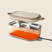 Draagbare Elektrische Lunchbox met 220V EU-Stekker, 1 Liter, Roestvrij Staal, Geschikt voor op Kantoor, Voedselverwarmer, Groen