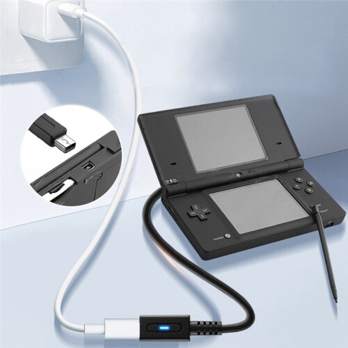 PD USB C Cable for NDSi 3DS LL Controller PD Charging Adapter Type C Cable with LED for 3DS Game Console Power Wire 1