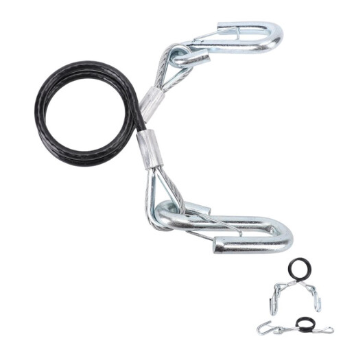 3500lbs Load Capacity Trailer Safety Cable with 2 Hook Galvanized Iron High Strength for RV 2
