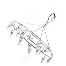 Stainless Steel Clothes Drying Hanger with Multi Clips, 250g