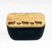 The Just Slate Company Sheep Blue Butter Dish