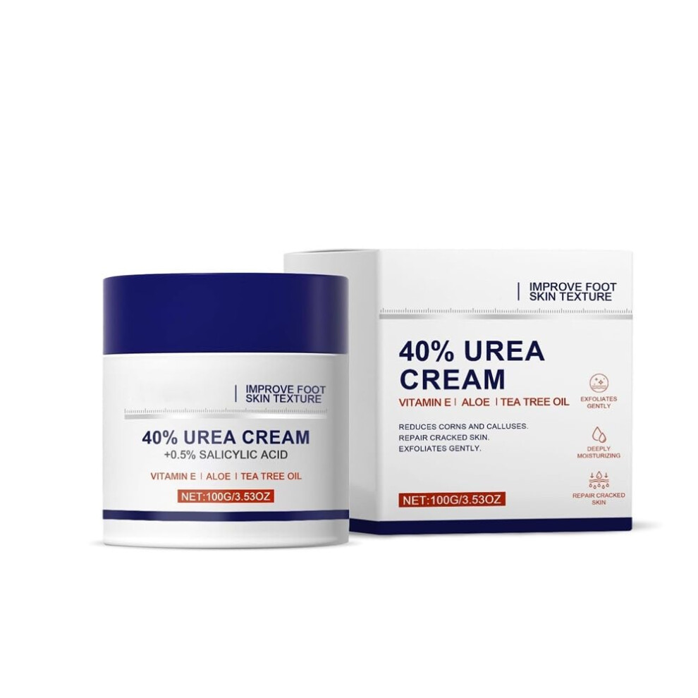 Cream 40 Percent Urea Foot For Dry Cracked Feet And Hands, Deep Hydration And Gentle Exfoliation (1 Count)
