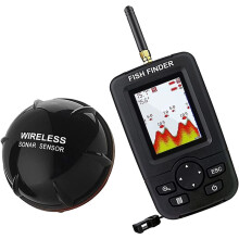 Wireless Sonar Fish Finder Portable Underwater Echo Sounder Fishing Detector with LCD Display, Depth Range, Fish Alarm