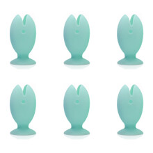 6Pcs Silicone Standing Toothbrush Holder Set with Hygienic Airflow Design and Nordic Green Covers for Kids Travel