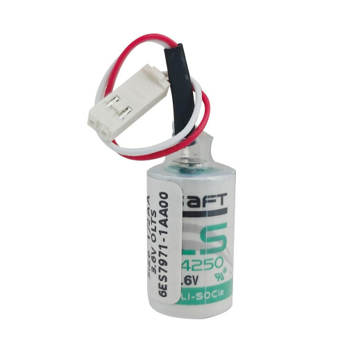2Pack 6ES79711AA00 3.6V PLC Battery for Siemens S7300 CPU LS14250 Replacement with White Plug 1