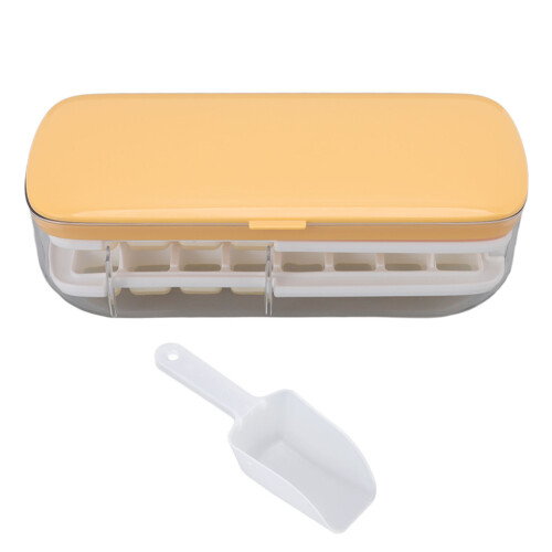 Forma de gelo em ABS, PP, PET e silicone, 2 camadas, 48 compartimentos, com tampa.