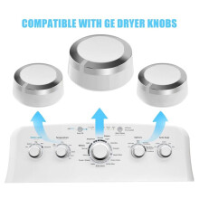 WE01X24552 X1 Dryer Timer Control Knob Replacement and WH01X24378 Selector Knob Assembly X2 for GE Dryer
