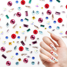 900PCS Nail Rhinestones Colorful 3D Nail Art Charms Flatback Gems for DIY Crafts and Manicure