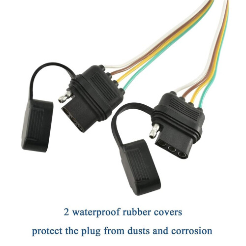 4 Pin Flat Y-Splitter Plug Adapter with Dual Output for LED Tailgate and Trailer Lights 1