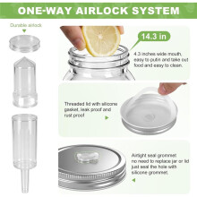 Fermentation Kit for Wide Mouth Mason Jars Stainless Steel Fermentation Lids,Glass Weights,Airlock System (Jars Without)
