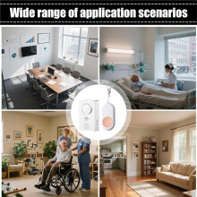 Bed Alarm, Wireless Alert Bell, Rechargeable Caregiver Monitoring Device, Nighttime Bedwetting for Kids Seniors