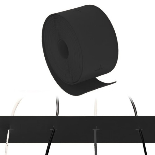 5 Meters Perforated Strips, Flexible Cable Organizer for Electrical Wiring, Secure Wire Management (Black) 2