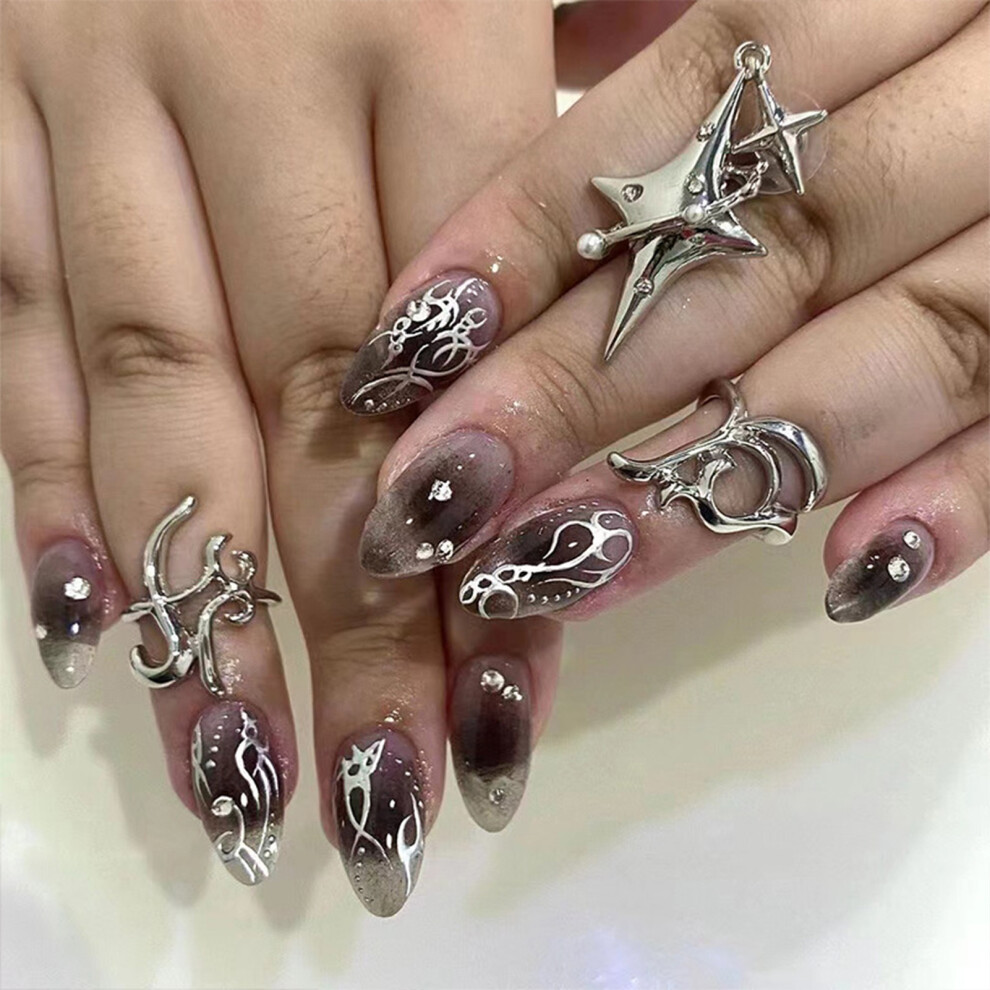 Zhouq-Outdoors (Jelly Glue Model) False Nails For Nail Art Training - Black Halo
