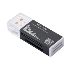 USB 2.0 Card Reader 4 in 1 Multi Card Reader Memory Adapter for Memory Stick T-Flash/M2/MS Card Reader Black