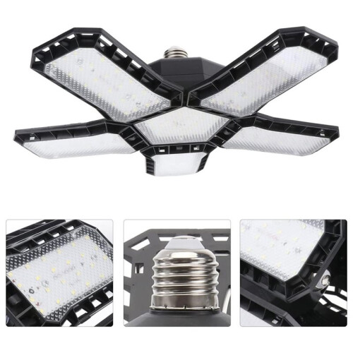 Super Bright LED Garage Light with 5 Adjustable Panels, E27 Screw Socket for Industrial Use 2
