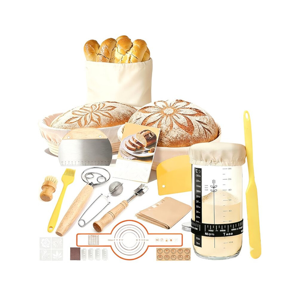 Sourdough Kit, Sourdough Bread Baking Supplies, Round & Oval Banneton Bread Proofing Basket, Bread Sling