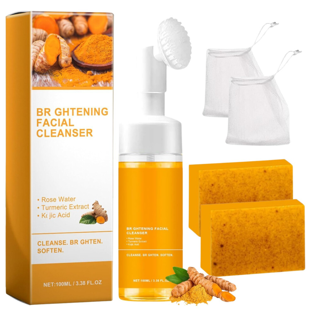 Turmeric Face Wash and Soap Bar Set for Deep Hydration Cleanse and Gentle Daily Care for All Skin Types