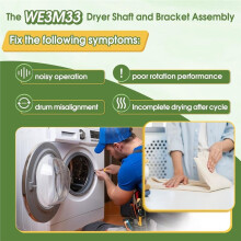 WE3M33 Dryer Shaft and Bracket Assembly for GE  Hotpoint Dryers, Replacement Part AP2049403 EA2355941