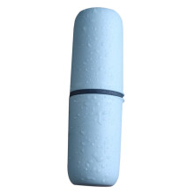 Sky Blue Travel Toothbrush Case with Cup, Compact Hygienic Storage, Lightweight Durable Design