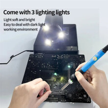 Portable Smoke Absorber with LED Light, Efficient Dust Suction Machine for Nail Salon,Soldering EU Plug